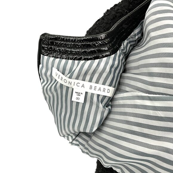 Veronica Beard Simona Tweed Button Front Dress Black Short Sleeve Size 00 - Picture 11 of 11